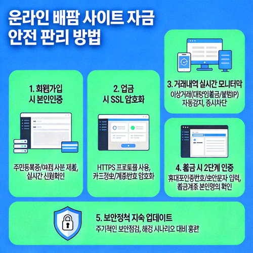 온라인 배팅 사이트에서 자금 안전을 관리하는 방법을 설명하는 다이어그램